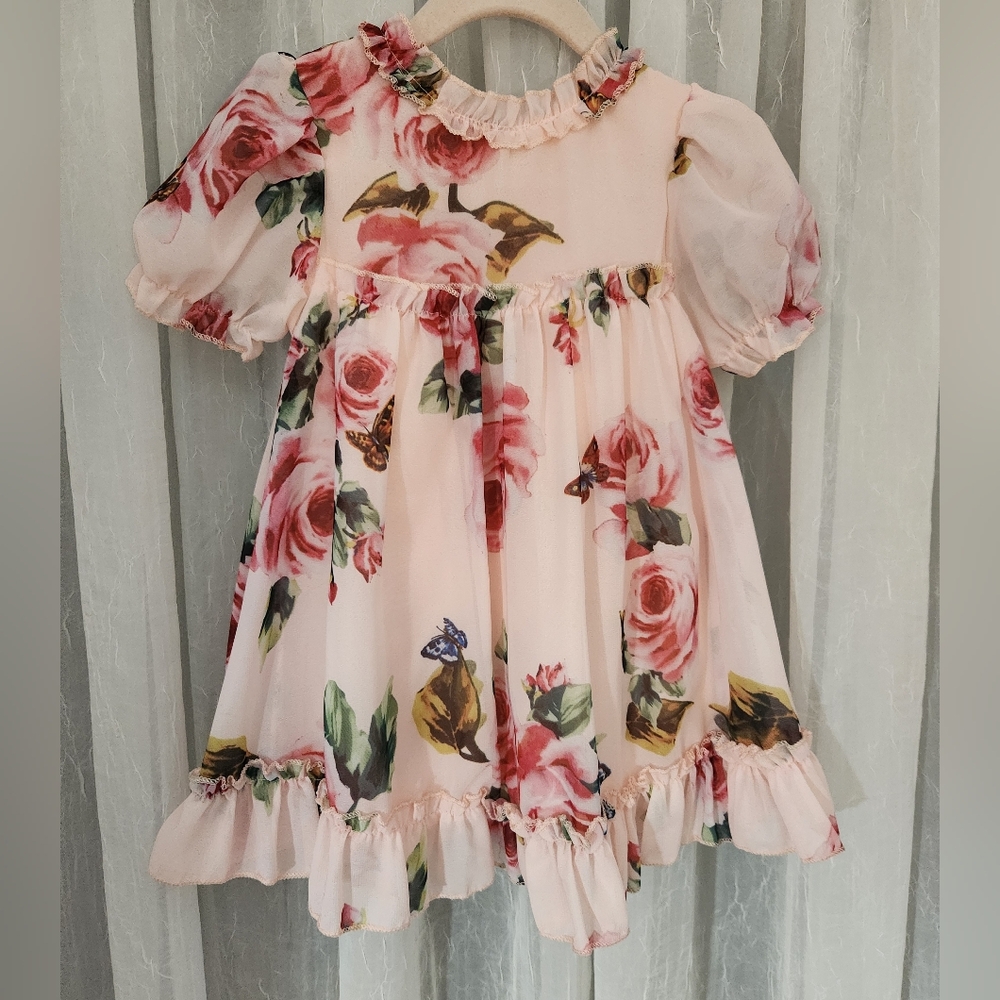 Source Unknown Pink Floral Kids Dress, Size 3T, NWT